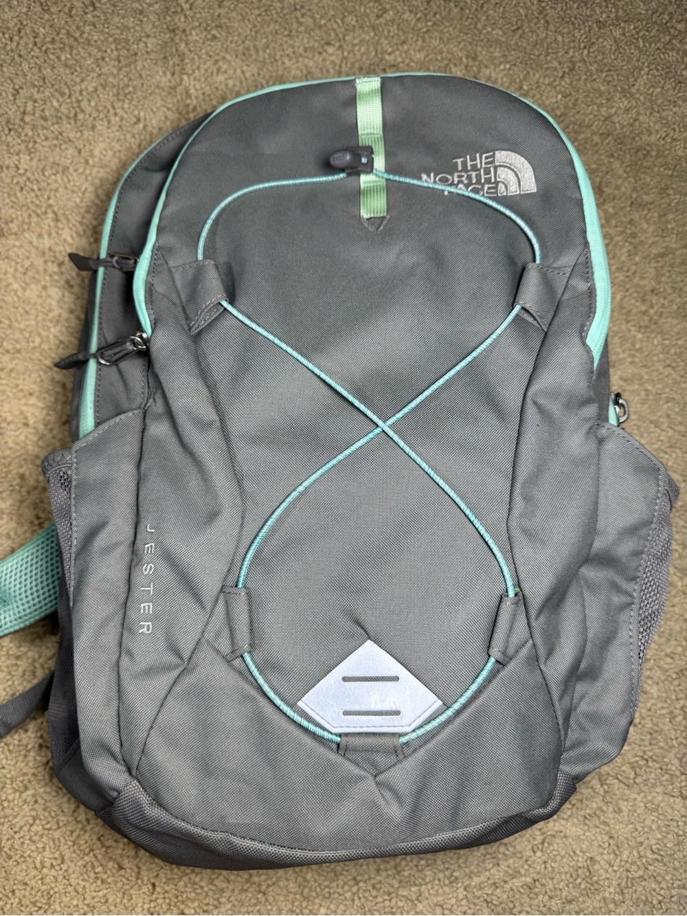 The North Face Jester Backpack Flexvent Laptop Back Pack - Grey & Teal